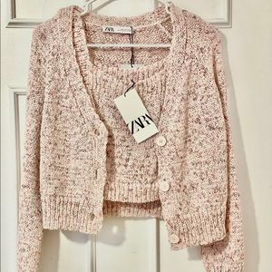NWT Zara Knit Co-Ord Set (Tank sz M and Sweater sz S)